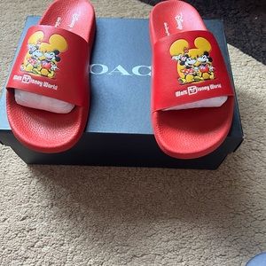Coach Mickey Mouse sandals. Size 8.